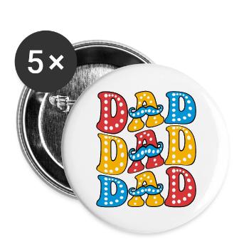 DAD DAD DAD - Buttons large 2.2''/56 mm (5-pack) - white - Front