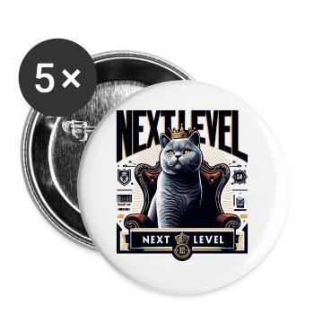BKH British Shorthair Blue Cat King Chair - Buttons large 2.2''/56 mm (5-pack) - white - Front