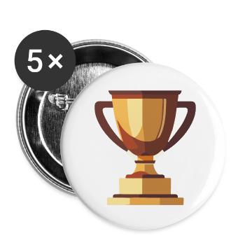 Winner Trophy Gold - Buttons large 2.2''/56 mm (5-pack) - white - Front