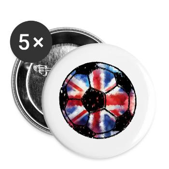 Soccer England - Red White Blue - Union Jack - Buttons large 2.2''/56 mm (5-pack) - white - Front