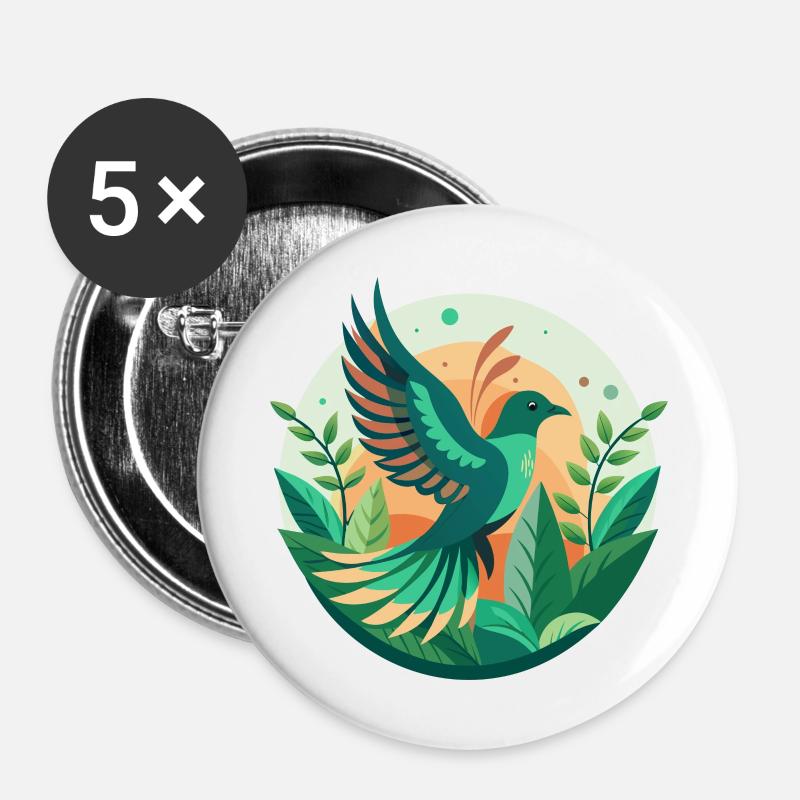 Free bird - Buttons large 2.2''/56 mm (5-pack) - white