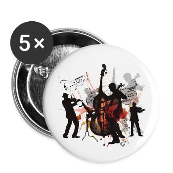 De contrabas is een fascinerend instrument - Buttons groot 56 mm (5-pack) - wit - Voor