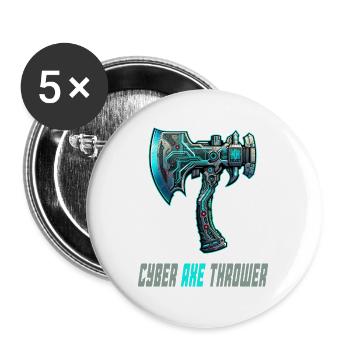 Cyber axe throwing axe sport design - Buttons large 2.2''/56 mm (5-pack) - white - Front