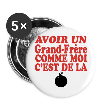 Grand Frère DE LA BOMBE 333889 - Lot de 5 grands badges (56 mm) - blanc - Devant