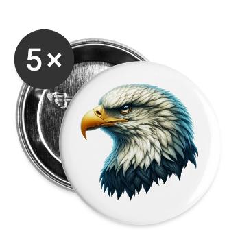 Aigle - Lot de 5 grands badges (56 mm) - blanc - Devant