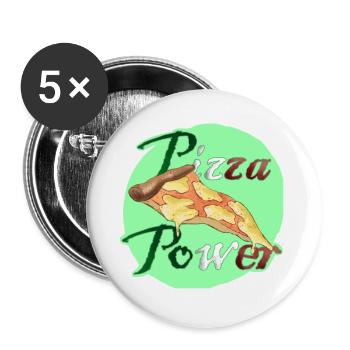 Pizza Power Super Powers Energy Slice UK - Buttons large 2.2''/56 mm (5-pack) - white - Front
