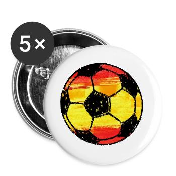 Football Espagne - rouge, jaune, rouge - Lot de 5 grands badges (56 mm) - blanc - Devant