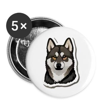 German Shepherd - Buttons large 2.2''/56 mm (5-pack) - white - Front