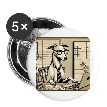 Japan Ukijo e Style Desk Greyhound - Buttons large 2.2''/56 mm (5-pack) - white - Front