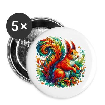Squirrel - Buttons large 2.2''/56 mm (5-pack) - white - Front