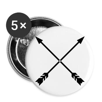Crossed Arrows With Frame Vector - Buttons large 2.2''/56 mm (5-pack) - white - Front
