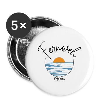 Experience Wanderlust - Plane - Travel - Beach - Buttons large 2.2''/56 mm (5-pack) - white - Front