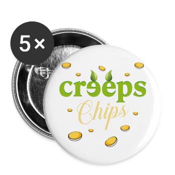 Creeps Chips - La nouvelle tendance - Lot de 5 grands badges (56 mm) - blanc - Devant