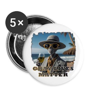 Gray lives matter - Version 1 - Buttons groß 56 mm (5er Pack) - Weiß - Vorne