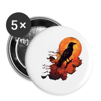 Raven Fire - Buttons large 2.2''/56 mm (5-pack) - white - Front