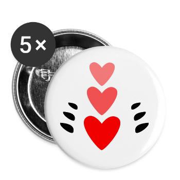 HERZ. VIELEN DANK. GELIEBTE. MEISTER. DANKE HERRIN. - Buttons groß 56 mm (5er Pack) - Weiß - Vorne