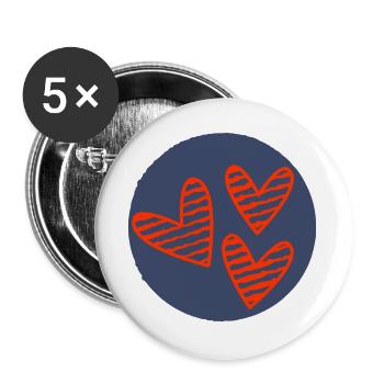 HERZ. VIELEN DANK. GELIEBTE. MEISTER. DANKE HERRIN. - Buttons groß 56 mm (5er Pack) - Weiß - Vorne