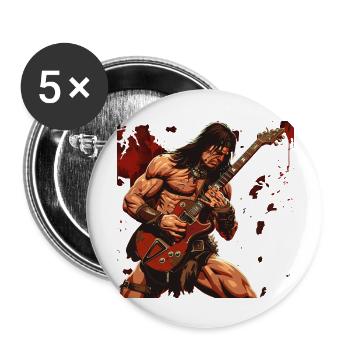 Barbarock - Buttons groß 56 mm (5er Pack) - Weiß - Vorne