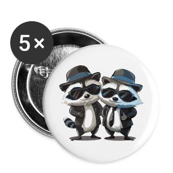 Blues Raccones - Lot de 5 grands badges (56 mm) - blanc - Devant
