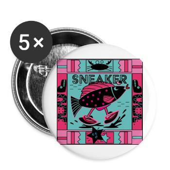 Sneaker - Buttons groß 56 mm (5er Pack) - Weiß - Vorne