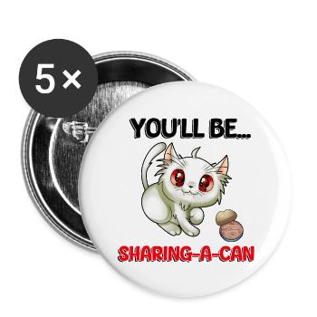 Cat Treat - Snack Attack - Buttons large 2.2''/56 mm (5-pack) - white - Front