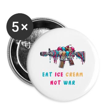 De la crème glacée au lieu de la guerre - Lot de 5 grands badges (56 mm) - blanc - Devant