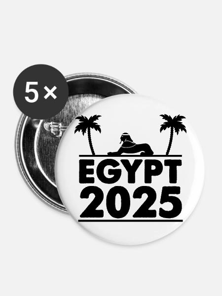 Egypte 2025 - Buttons groot 56 mm (5-pack) - wit