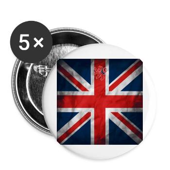 Vereinigtes Königreich Britische Flagge Großbritannien Souvenir - Buttons groß 56 mm (5er Pack) - Weiß - Vorne