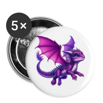 Dragon - Buttons large 2.2''/56 mm (5-pack) - white - Front