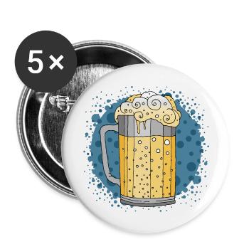Becher - Buttons groß 56 mm (5er Pack) - Weiß - Vorne
