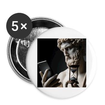 Handyzeit - Buttons groß 56 mm (5er Pack) - Weiß - Vorne