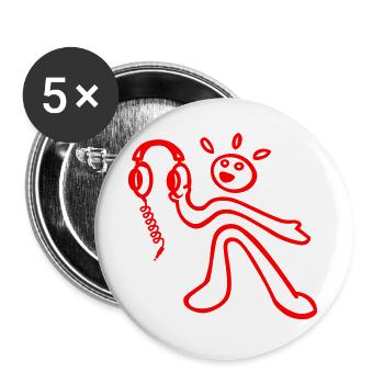 rave dj headphones - Buttons large 2.2''/56 mm (5-pack) - white - Front