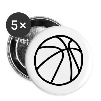 Basketball - Buttons groß 56 mm (5er Pack) - Weiß - Vorne