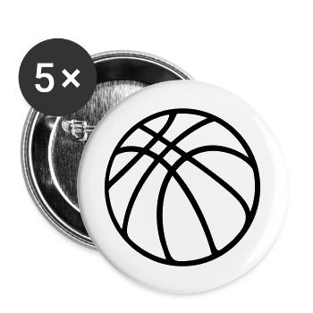 Ballon de basket - Lot de 5 grands badges (56 mm) - blanc - Devant
