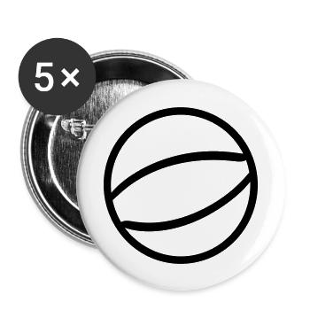 Basketball - Buttons large 2.2''/56 mm (5-pack) - white - Front
