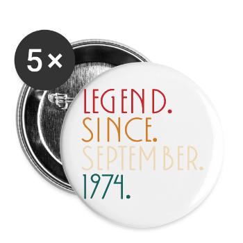 Légende depuis Septembre 1974 - Minimalist - Lot de 5 grands badges (56 mm) - blanc - Devant