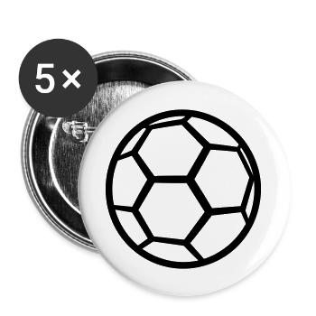 ballon de foot - Lot de 5 grands badges (56 mm) - blanc - Devant