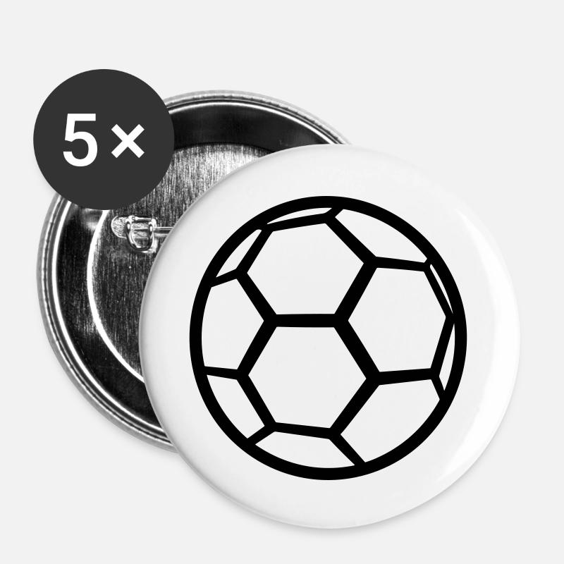 Soccer Ball - Buttons large 2.2''/56 mm (5-pack) - white