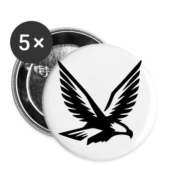 Adler Falke Fliegend Symbol Wappen Vektor - Buttons groß 56 mm (5er Pack) - Weiß - Vorne