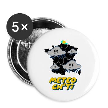 Ch'ti Wetter - Buttons groß 56 mm (5er Pack) - Weiß - Vorne