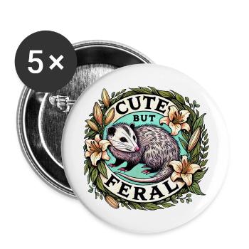 Mignon mais sauvage - Lot de 5 grands badges (56 mm) - blanc - Devant