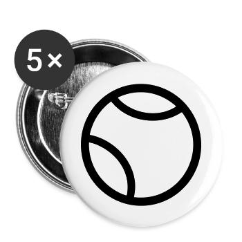 Balle de tennis - Lot de 5 grands badges (56 mm) - blanc - Devant