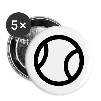 Balle de tennis - Lot de 5 grands badges (56 mm) - blanc - Devant