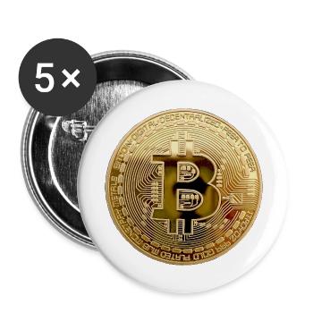 Bitcoin Currency - Buttons large 2.2''/56 mm (5-pack) - white - Front