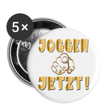 MOTIVATION LAUFEN - JOGGEN SPORT - Buttons groß 56 mm (5er Pack) - Weiß - Vorne