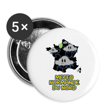 Wetter in der Nordnormandie - Buttons groß 56 mm (5er Pack) - Weiß - Vorne