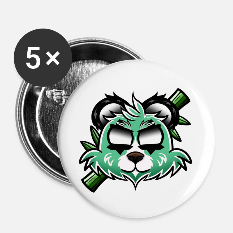 Pand-bear - Buttons large 2.2''/56 mm (5-pack) - white