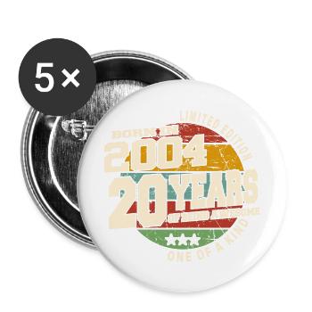 2004 Vintage Retro Classique 20 ans - Lot de 5 grands badges (56 mm) - blanc - Devant