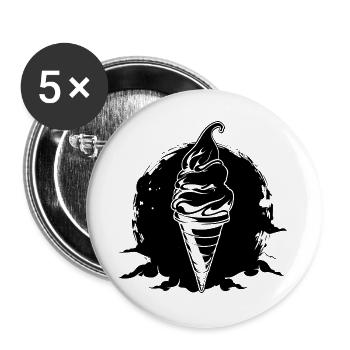 Glace - Lot de 5 grands badges (56 mm) - blanc - Devant