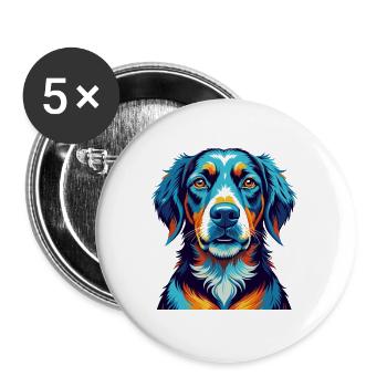 Amerikanischer Wasserhund Hunderasse Karikatur Kawaii - Buttons groß 56 mm (5er Pack) - Weiß - Vorne
